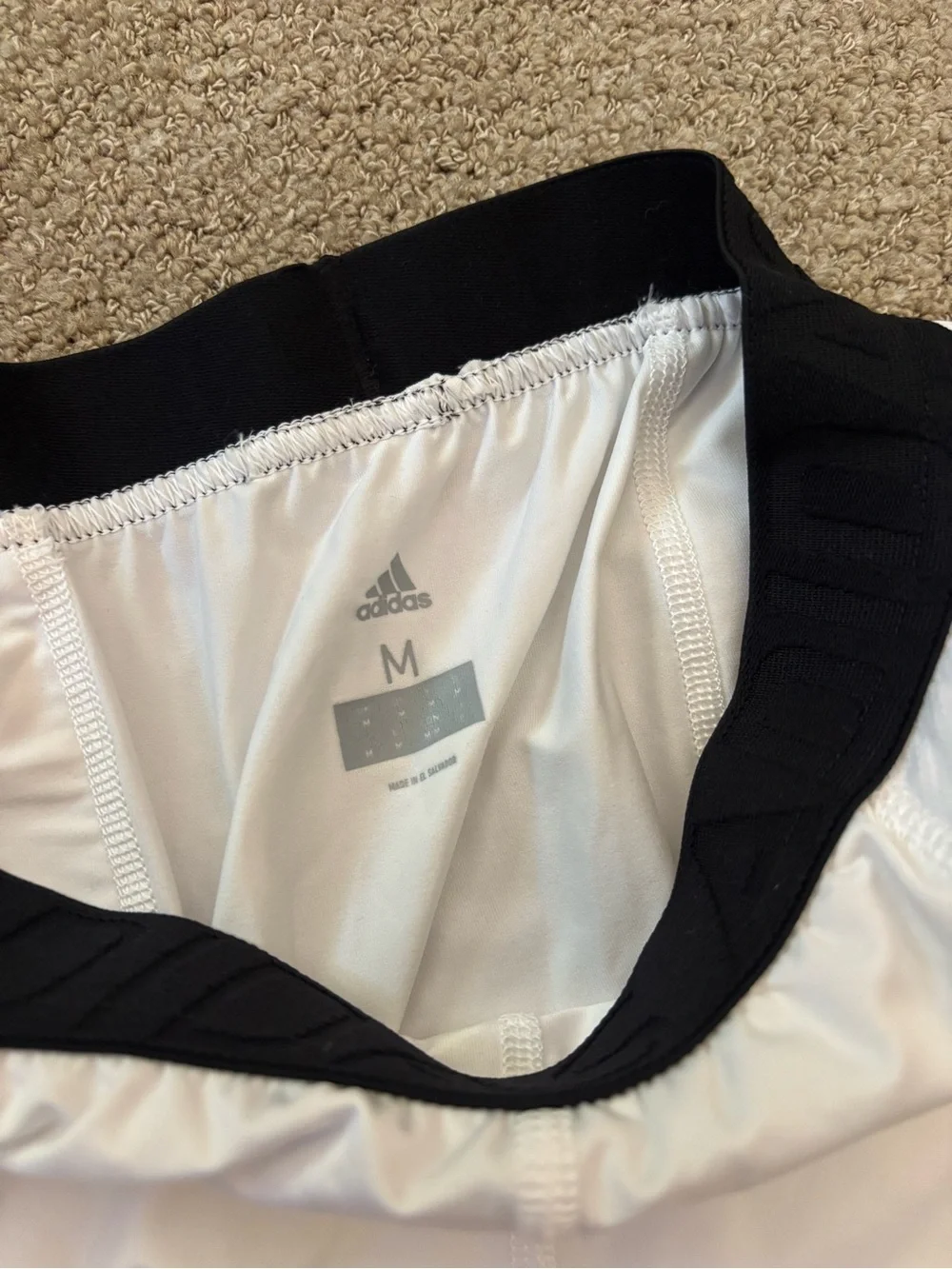 adidas White and Black Compression Football Girdle Shorts